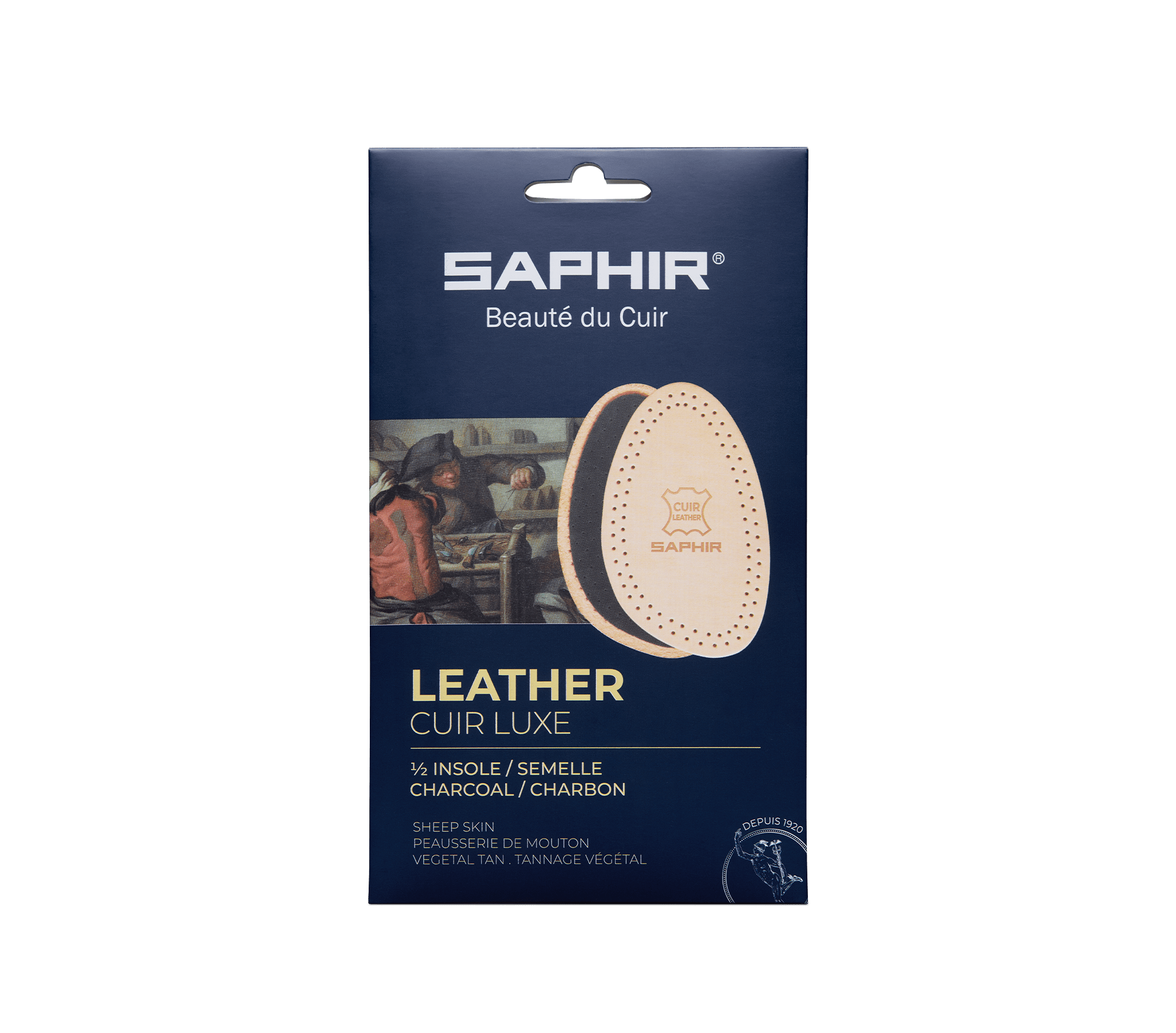 Leather & Charcoal Half Insoles